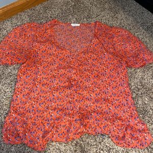 Sienna Sky Punk Floral Satin Top Flowy